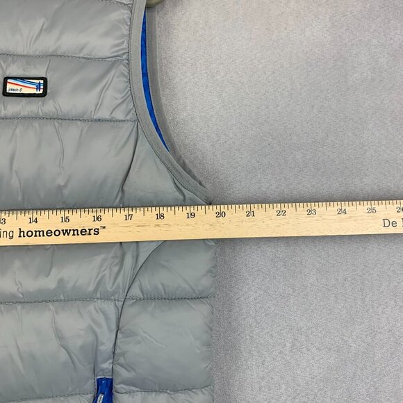 Johnnie-O Mens Hudson Vest Small Light Gray Full Zip Sleeveless Puffer Nylon - Picture 12 of 16